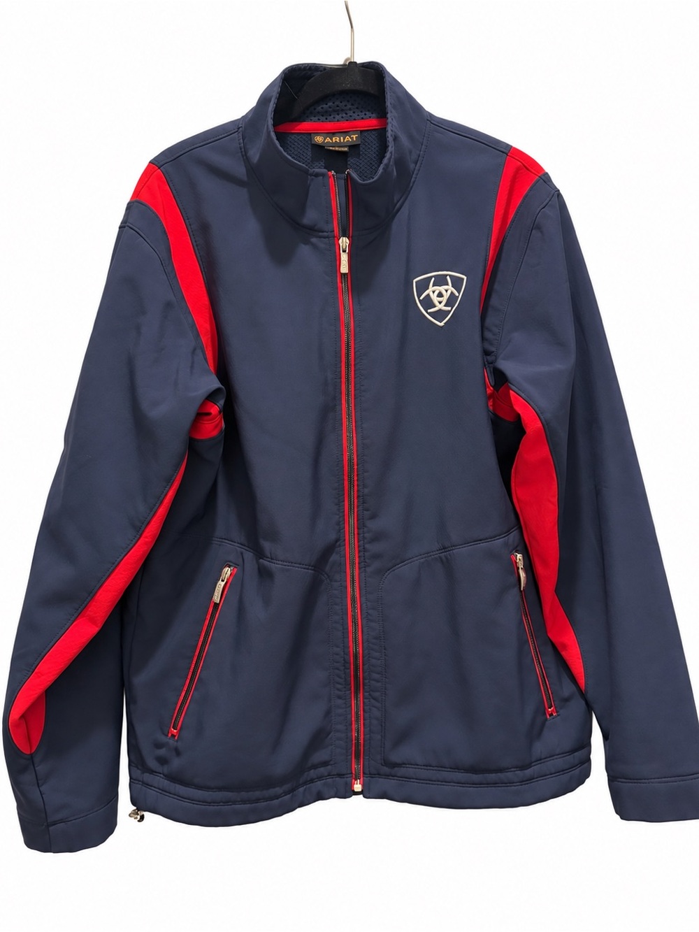 Ariat Men’s Team Softshell Jacket – Navy/Red – Large